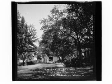View from garden, San Antonio Rancho, Gov. H.T. Gage's home