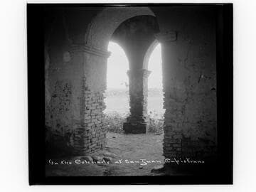 On the colonade [sic] at San Juan Capistrano