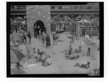 Game on beach in front of the Deauville Club in Santa Monica