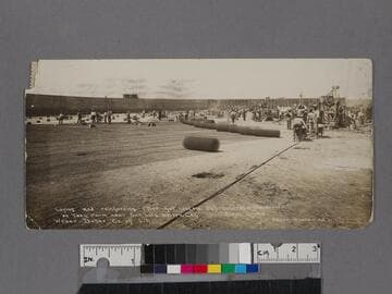 Laying and reinforcing Floor for 1,000,000 Bbl. Concrete Reservoir at Tank Farm near San Luis Obispo, Cal