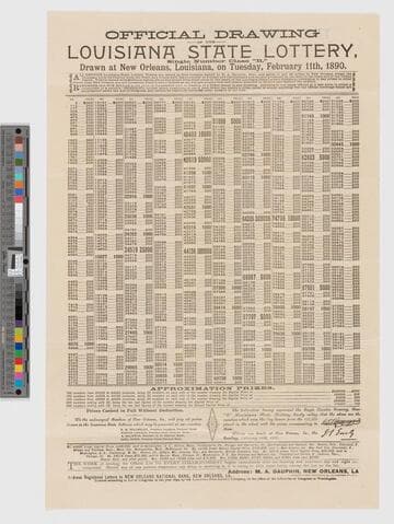 Official drawing of the Louisiana state lottery... February 11th, 1890