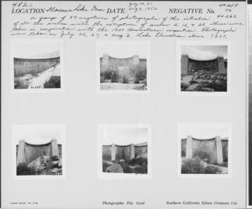 Big Creek, Florence Lake Dam - Photograph showing Intrados of Arch #2.  Taken in conjunction with 1951 inspection