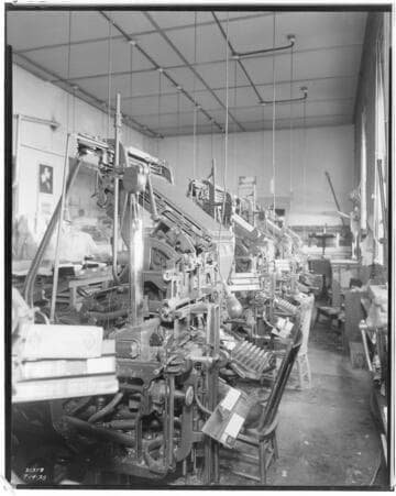 Linotype machines at Redlands "Daily Facts" newspaper