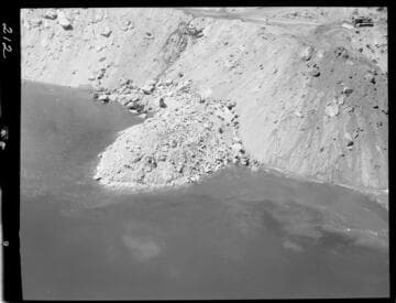 Big Creek - Mammoth Pool - Aerial view of rock toe fill