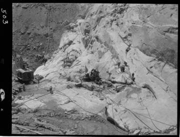 Big Creek - Mammoth Pool - Grouting operation on west abutment of cutoff