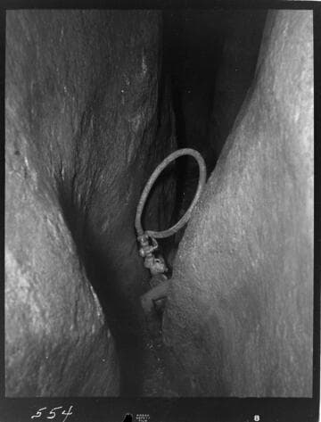 Big Creek - Mammoth Pool - General view of rock structure in bottom of cutoff trench