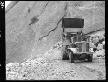 Big Creek - Mammoth Pool - Dumping rock on rock toe