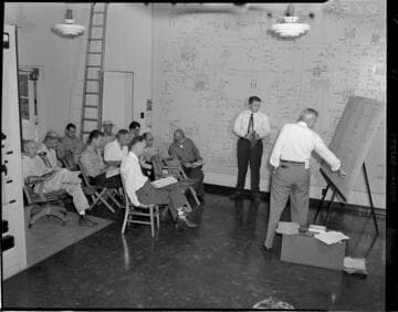 Team reviewing survey