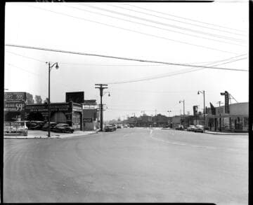 Street light in a business area