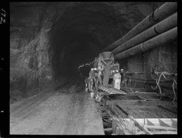 Big Creek - Mammoth Pool - Concrete pour at entrance of diversion tunnel