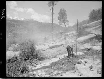 Big Creek - Mammoth Pool - Drilling operation at Daulton Creek diversion channel