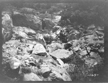 Heavy excavation along the main conduit at Kaweah #3 Hydro Plant