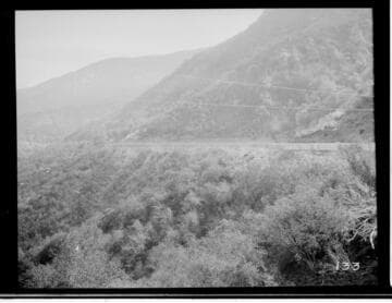 A long distance view of the main conduit of Kaweah #3 Hydro Plant