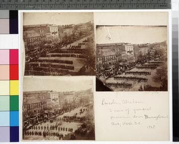 View of funeral procession for Abraham Lincoln down Pennsylvania Avenue, Washington, DC