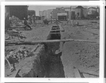 Men working underground trench project