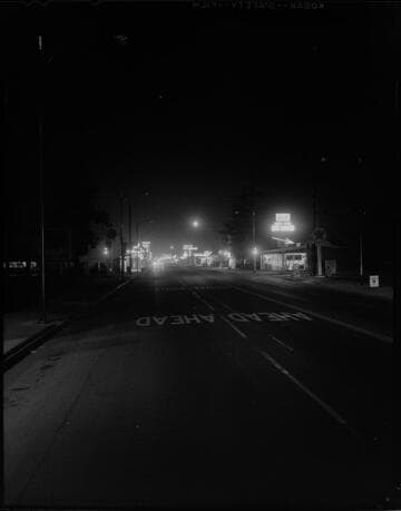 Street lighting on a business street