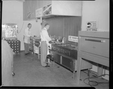 Trade show display of commercial electric kitchen equipment