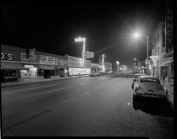 Street lighting on business streets