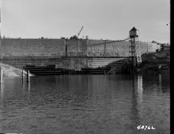 Huntington Lake Dams - Steel facing taken from lake. Dam #1 - elevation 6850 ft