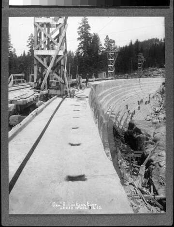 Construction of Big Creek Powerhouse 1 & 2, construction of Huntington Lake Dams 1, 2, & 3, and Dam 4, power tunnels, intakes, etc
