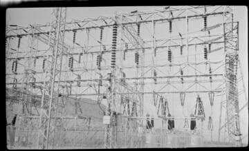 Switch rack at electric substation