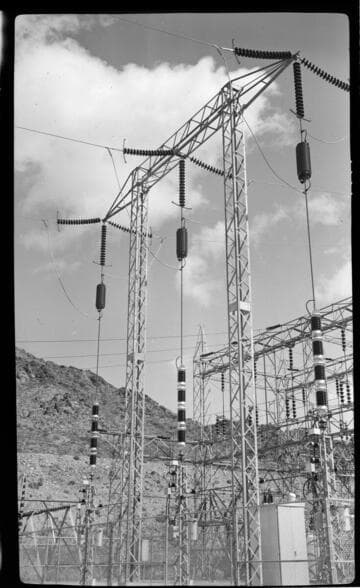 Switch rack at electric substation