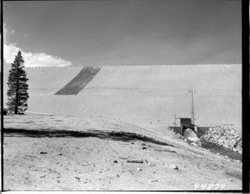 Big Creek, Vermilion Dam - Downstream slope of center section to west of outlet structure