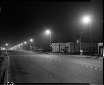 Street Lighting on a commercial street