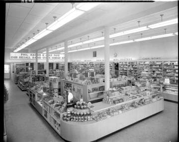 Interior shot of Rexall Drug Store