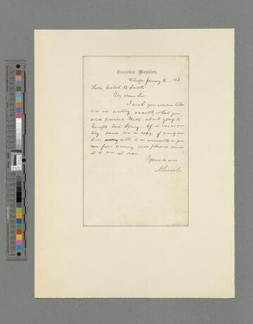 Abraham Lincoln, Washington, D.C, letter to Caleb B. Smith