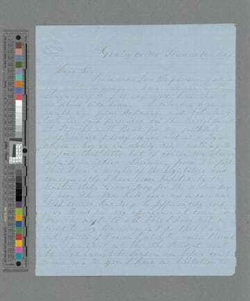 Reuben Shultz, Gentry County, Missouri, letter to L.B. Wynne