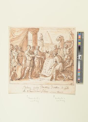 Ptolemy giving Demetrius Directions to Build Alexandrian Library