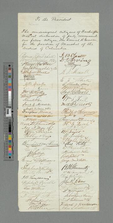 Citizens of Washington, D.C. petition to Abraham Lincoln