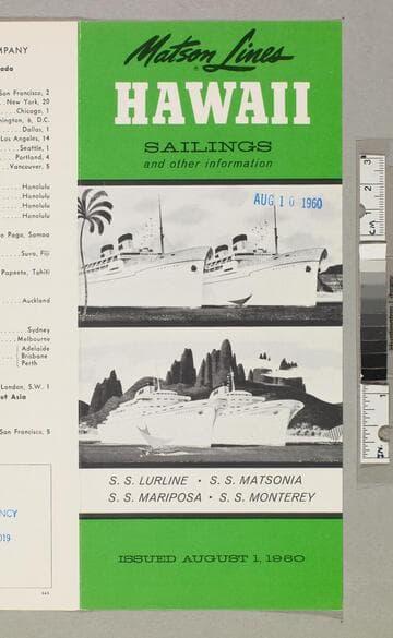 Hawaii sailings and other information