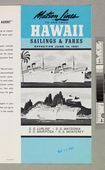 Matson Lines to and from Hawaii sailings & fares