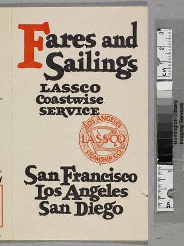 Fares and sailings : LASSCO coastwise service, San Francisco Los Angeles San Diego