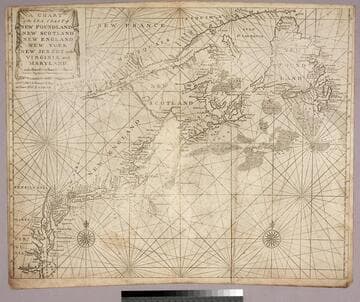 A Chart of the Sea Coast of New Foundland New Scotland New England New York New Jersey with Virginia and Maryland