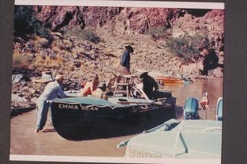 Preparing the "Emma Dean" for pictures; Bright Angel Creek