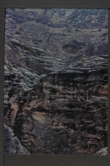 Route through upper Coconino from talus; south end of Driftwood Canyon