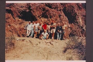 Crew of 1957 run at beach at Bright Angel Creek