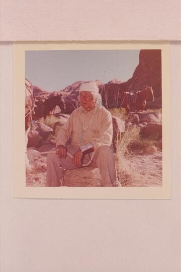 Sid Whiskers in camp at Colorado River