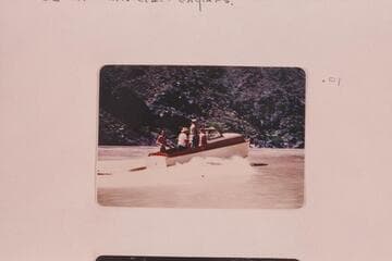 The 21 foot Kit Boat of Chris Craft make used by the Wright-Rigg partnership in their 1952, May, run of the Grand Canyon