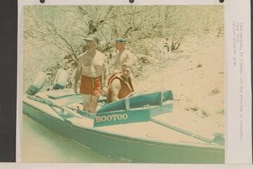 Dock Marston, Ed I'Anson and Pug Atherton in the "Bootoo"