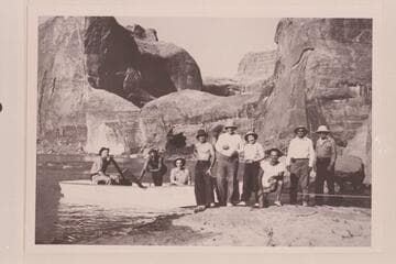 Party at Hidden Passage; San Juan trip under Nevills' guidance which left Mexican Hat June 10th