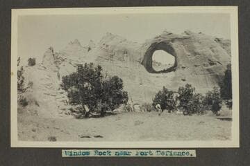 Zahn trip to San Juan placers in a Franklin car.  Window Rock near Fort Defiance