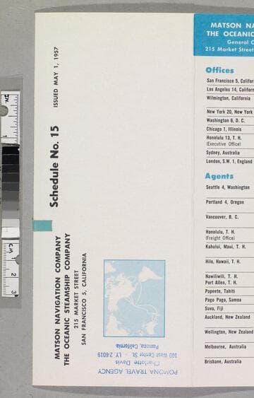 Matson Lines Hawaiian express service : general and refrigerator cargo service, passenagers