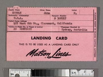 Landing card