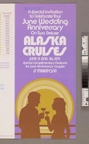 A special invitation to celebrate your June wedding anniversary on two deluxe Alaska cruises