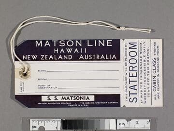 Matson Line Hawaii - New Zealand - Australia baggage label