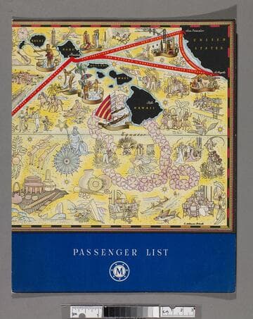 S. S. Matsonia first class souvenir passenger list